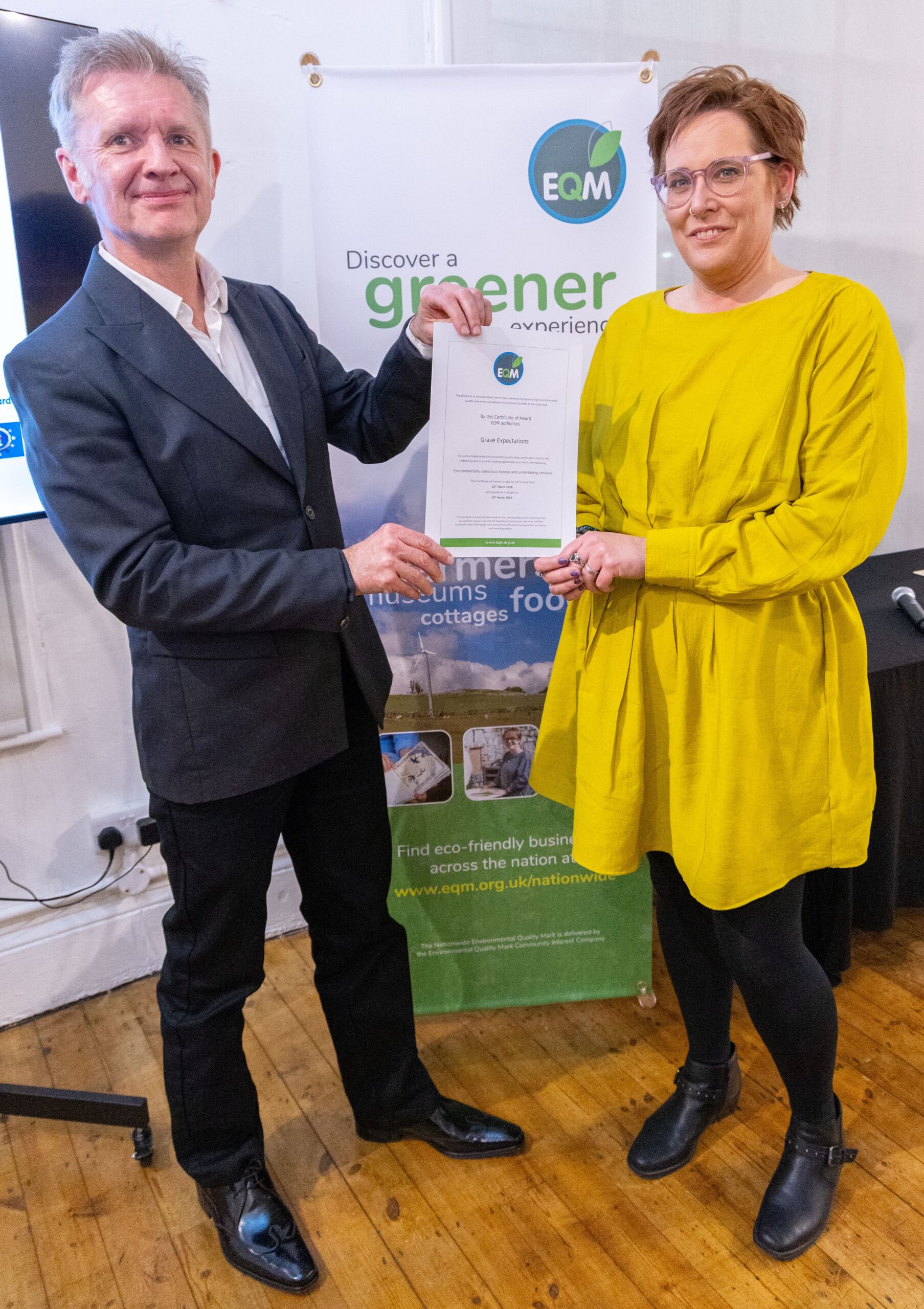 Presenting at the Environmental Quality Mark Awards in Sheffield